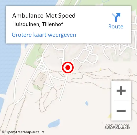 Locatie op kaart van de 112 melding: Ambulance Met Spoed Naar Huisduinen, Tillenhof op 3 juni 2023 12:22