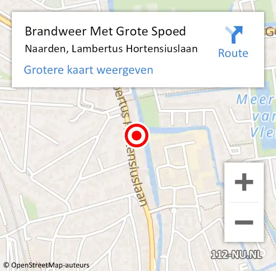 Locatie op kaart van de 112 melding: Brandweer Met Grote Spoed Naar Naarden, Lambertus Hortensiuslaan op 3 juni 2023 12:56