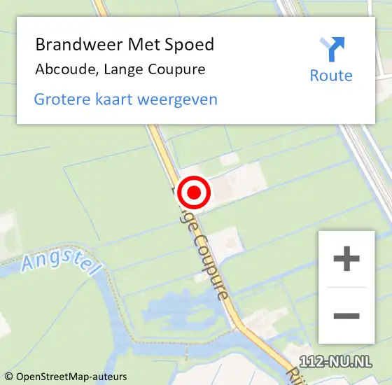 Locatie op kaart van de 112 melding: Brandweer Met Spoed Naar Abcoude, Lange Coupure op 3 juni 2023 13:04