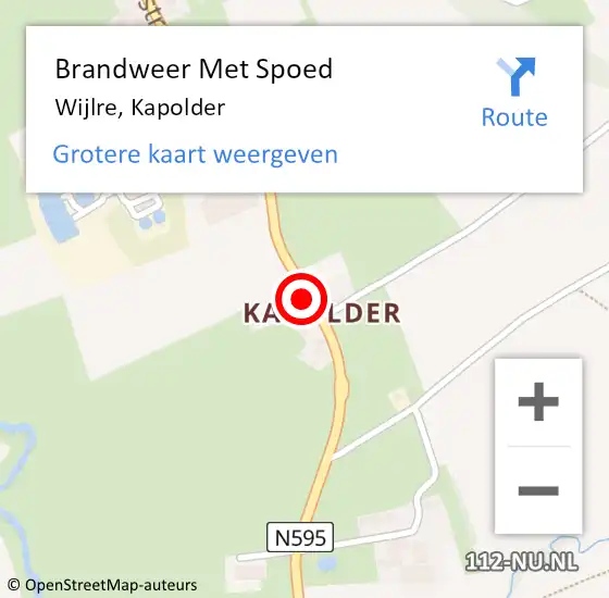 Locatie op kaart van de 112 melding: Brandweer Met Spoed Naar Wijlre, Kapolder op 3 juni 2023 13:08