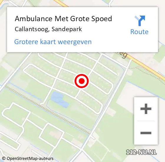 Locatie op kaart van de 112 melding: Ambulance Met Grote Spoed Naar Callantsoog, Sandepark op 3 juni 2023 13:12