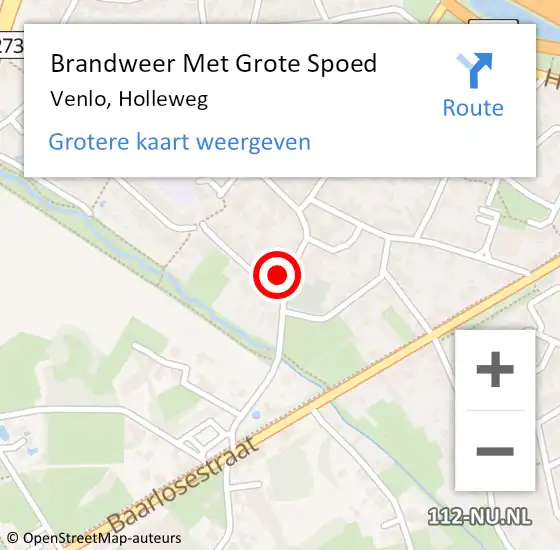Locatie op kaart van de 112 melding: Brandweer Met Grote Spoed Naar Venlo, Holleweg op 3 juni 2023 13:17