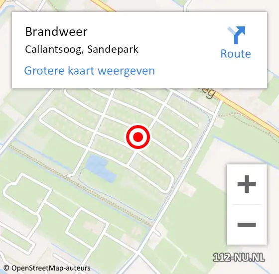 Locatie op kaart van de 112 melding: Brandweer Callantsoog, Sandepark op 3 juni 2023 13:22