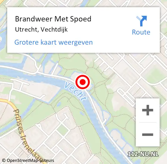 Locatie op kaart van de 112 melding: Brandweer Met Spoed Naar Utrecht, Vechtdijk op 3 juni 2023 13:41