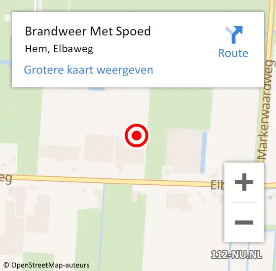 Locatie op kaart van de 112 melding: Brandweer Met Spoed Naar Hem, Elbaweg op 3 juni 2023 13:49