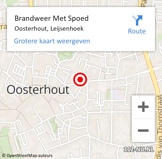 Locatie op kaart van de 112 melding: Brandweer Met Spoed Naar Oosterhout, Leijsenhoek op 3 juni 2023 13:50