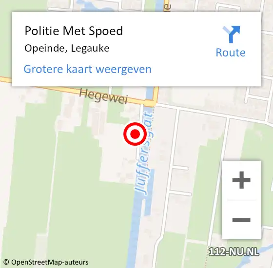 Locatie op kaart van de 112 melding: Politie Met Spoed Naar Opeinde, Legauke op 3 juni 2023 13:55