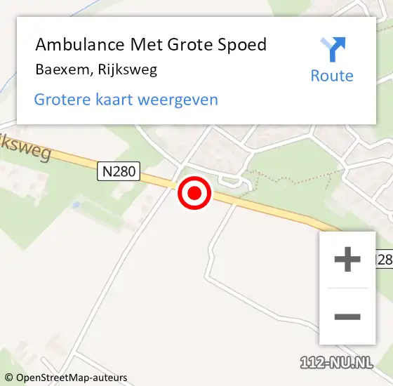 Locatie op kaart van de 112 melding: Ambulance Met Grote Spoed Naar Baexem, Rijksweg op 27 augustus 2014 16:39