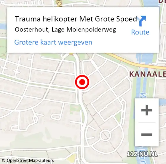 Locatie op kaart van de 112 melding: Trauma helikopter Met Grote Spoed Naar Oosterhout, Lage Molenpolderweg op 3 juni 2023 14:00