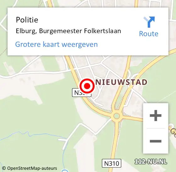 Locatie op kaart van de 112 melding: Politie Elburg, Burgemeester Folkertslaan op 3 juni 2023 14:16