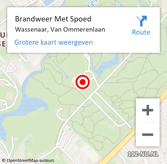 Locatie op kaart van de 112 melding: Brandweer Met Spoed Naar Wassenaar, Van Ommerenlaan op 3 juni 2023 14:22