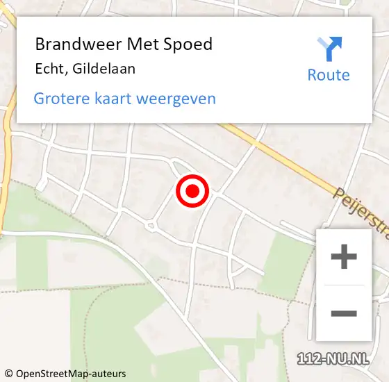 Locatie op kaart van de 112 melding: Brandweer Met Spoed Naar Echt, Gildelaan op 3 juni 2023 14:27