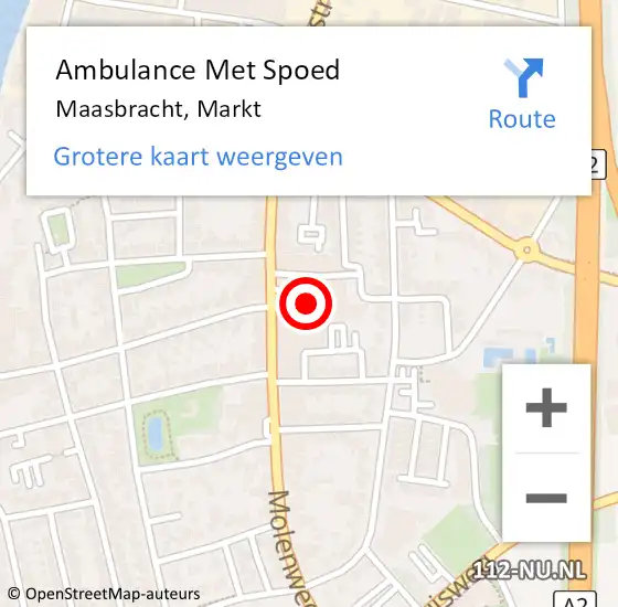 Locatie op kaart van de 112 melding: Ambulance Met Spoed Naar Maasbracht, Markt op 3 juni 2023 14:40