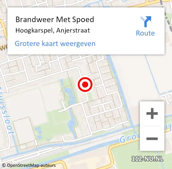Locatie op kaart van de 112 melding: Brandweer Met Spoed Naar Hoogkarspel, Anjerstraat op 3 juni 2023 15:12