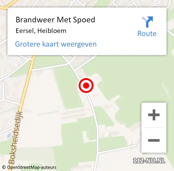 Locatie op kaart van de 112 melding: Brandweer Met Spoed Naar Eersel, Heibloem op 3 juni 2023 15:26