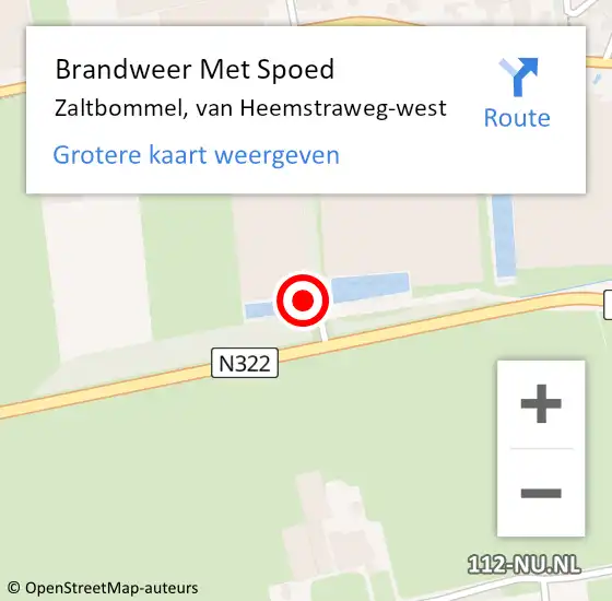 Locatie op kaart van de 112 melding: Brandweer Met Spoed Naar Zaltbommel, van Heemstraweg-west op 3 juni 2023 15:43