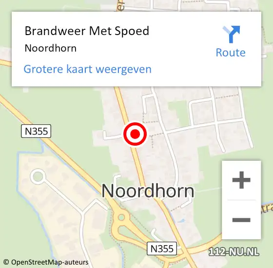 Locatie op kaart van de 112 melding: Brandweer Met Spoed Naar Noordhorn op 3 juni 2023 15:47