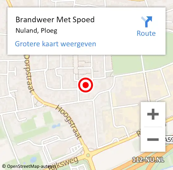 Locatie op kaart van de 112 melding: Brandweer Met Spoed Naar Nuland, Ploeg op 3 juni 2023 15:53