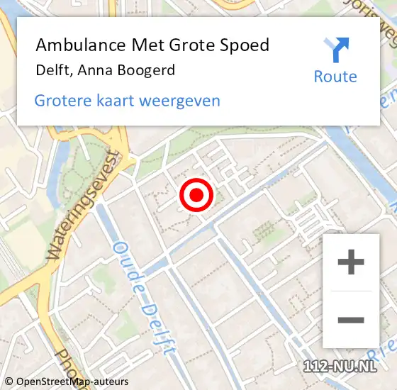 Locatie op kaart van de 112 melding: Ambulance Met Grote Spoed Naar Delft, Anna Boogerd op 3 juni 2023 16:34