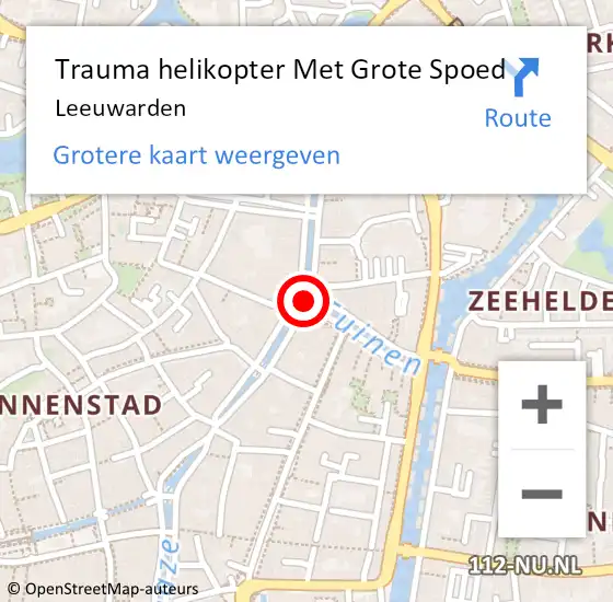Locatie op kaart van de 112 melding: Trauma helikopter Met Grote Spoed Naar Leeuwarden op 3 juni 2023 17:19