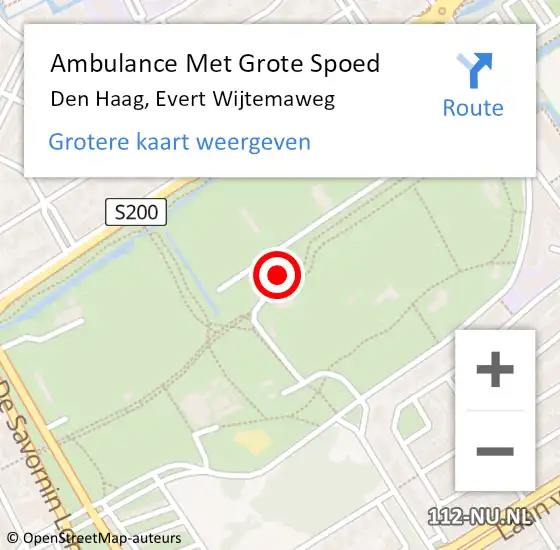 Locatie op kaart van de 112 melding: Ambulance Met Grote Spoed Naar Den Haag, Evert Wijtemaweg op 3 juni 2023 17:37