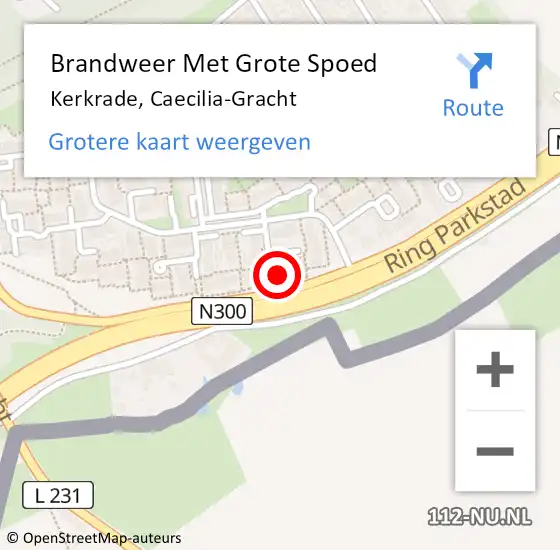 Locatie op kaart van de 112 melding: Brandweer Met Grote Spoed Naar Kerkrade, Caecilia-Gracht op 3 juni 2023 17:43