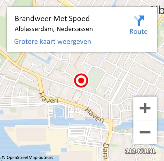Locatie op kaart van de 112 melding: Brandweer Met Spoed Naar Alblasserdam, Nedersassen op 3 juni 2023 17:46