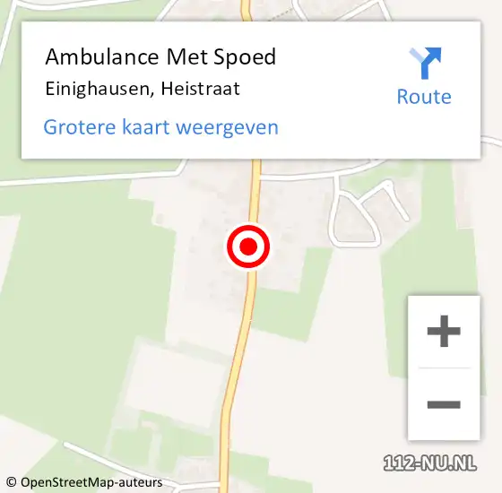 Locatie op kaart van de 112 melding: Ambulance Met Spoed Naar Einighausen, Heistraat op 27 augustus 2014 17:09