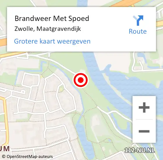 Locatie op kaart van de 112 melding: Brandweer Met Spoed Naar Zwolle, Maatgravendijk op 3 juni 2023 18:34