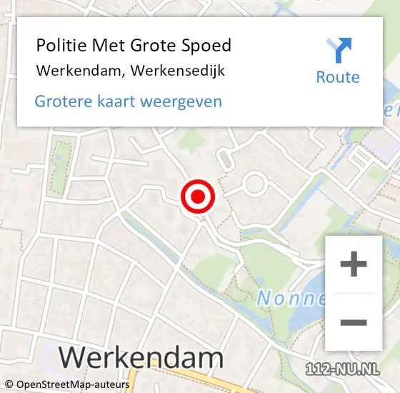 Locatie op kaart van de 112 melding: Politie Met Grote Spoed Naar Werkendam, Werkensedijk op 3 juni 2023 18:57