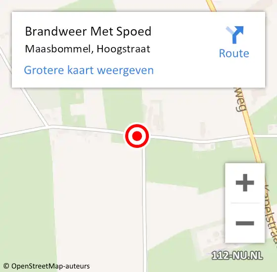 Locatie op kaart van de 112 melding: Brandweer Met Spoed Naar Maasbommel, Hoogstraat op 3 juni 2023 19:22
