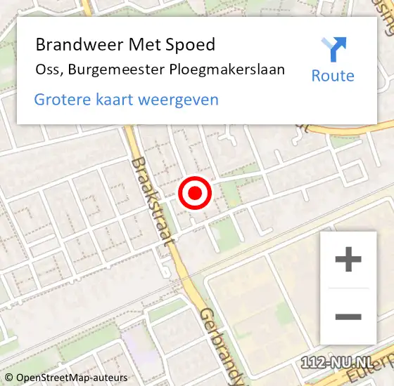 Locatie op kaart van de 112 melding: Brandweer Met Spoed Naar Oss, Burgemeester Ploegmakerslaan op 3 juni 2023 20:18