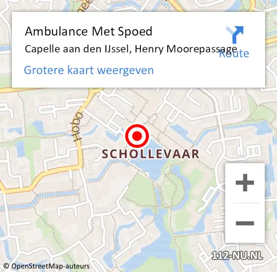Locatie op kaart van de 112 melding: Ambulance Met Spoed Naar Capelle aan den IJssel, Henry Moorepassage op 3 juni 2023 20:25