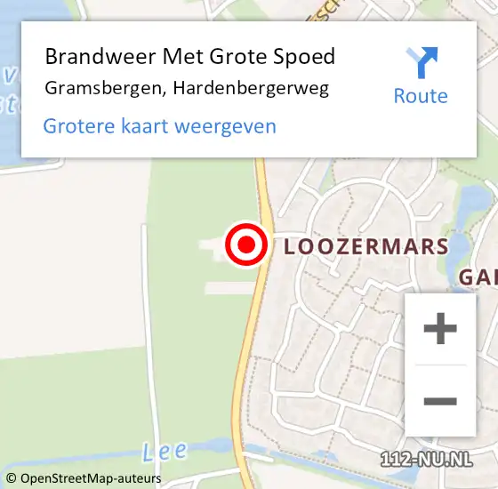 Locatie op kaart van de 112 melding: Brandweer Met Grote Spoed Naar Gramsbergen, Hardenbergerweg op 27 augustus 2014 17:29