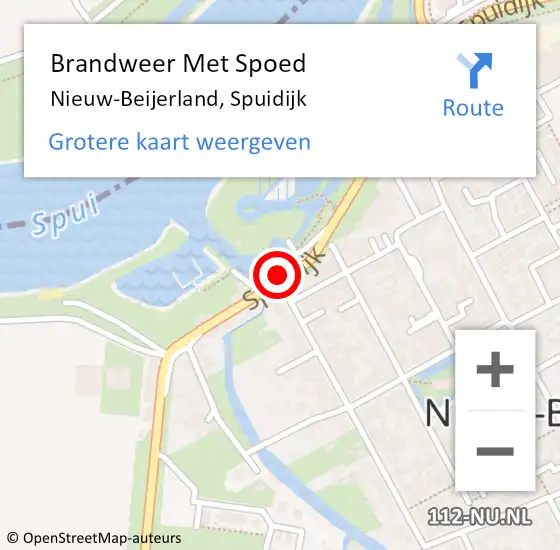 Locatie op kaart van de 112 melding: Brandweer Met Spoed Naar Nieuw-Beijerland, Spuidijk op 3 juni 2023 20:39