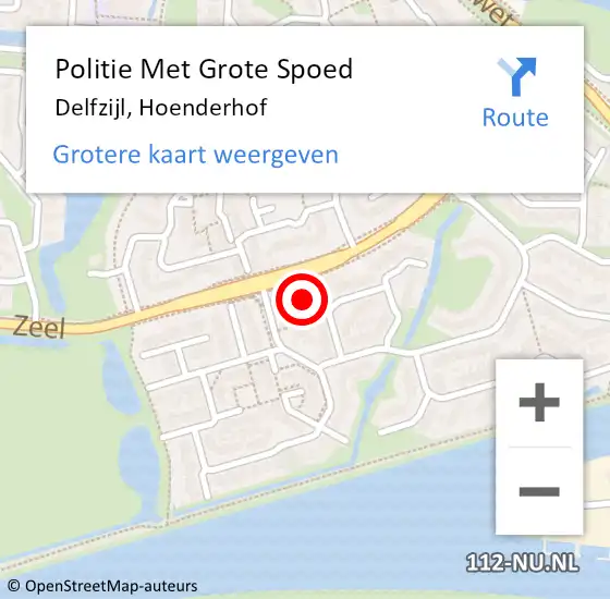Locatie op kaart van de 112 melding: Politie Met Grote Spoed Naar Delfzijl, Hoenderhof op 3 juni 2023 21:04
