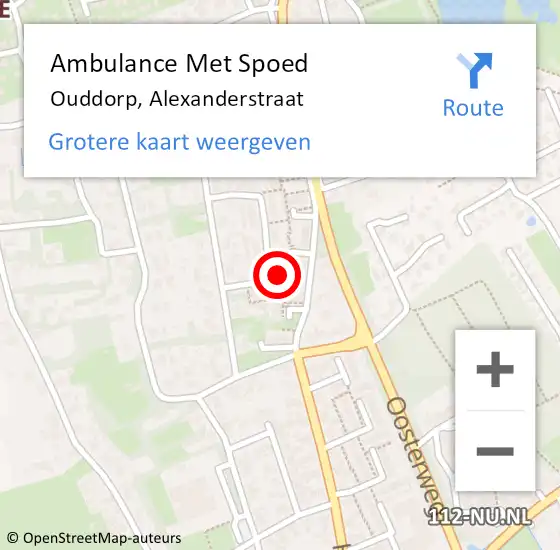 Locatie op kaart van de 112 melding: Ambulance Met Spoed Naar Ouddorp, Alexanderstraat op 3 juni 2023 22:16