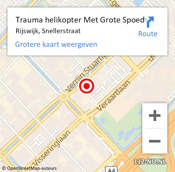 Locatie op kaart van de 112 melding: Trauma helikopter Met Grote Spoed Naar Rijswijk, Snellerstraat op 3 juni 2023 22:26