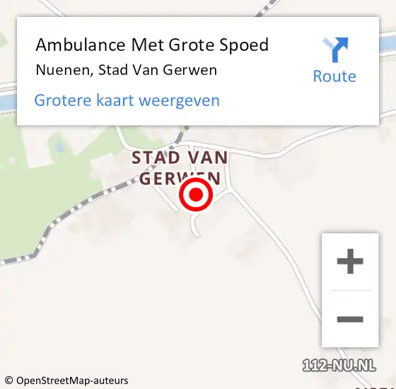 Locatie op kaart van de 112 melding: Ambulance Met Grote Spoed Naar Nuenen, Stad Van Gerwen op 27 augustus 2014 17:40