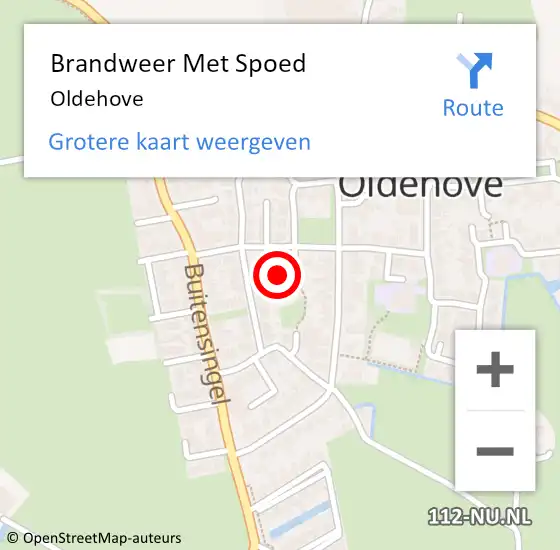 Locatie op kaart van de 112 melding: Brandweer Met Spoed Naar Oldehove op 3 juni 2023 22:43