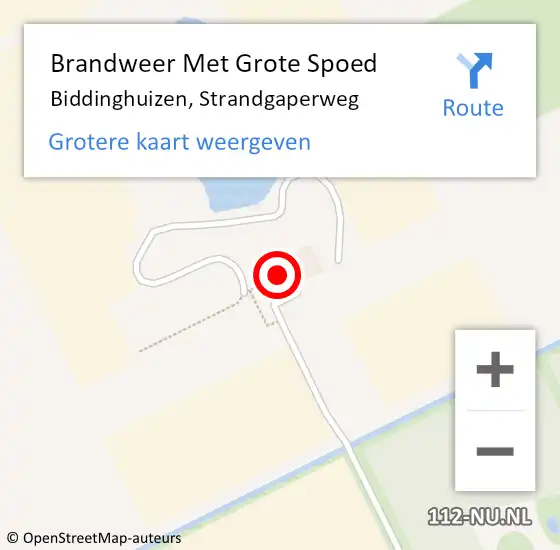 Locatie op kaart van de 112 melding: Brandweer Met Grote Spoed Naar Biddinghuizen, Strandgaperweg op 3 juni 2023 23:04