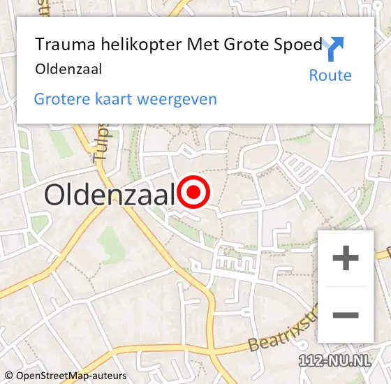 Locatie op kaart van de 112 melding: Trauma helikopter Met Grote Spoed Naar Oldenzaal op 4 juni 2023 01:03