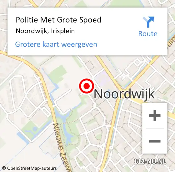 Locatie op kaart van de 112 melding: Politie Met Grote Spoed Naar Noordwijk, Irisplein op 4 juni 2023 01:13