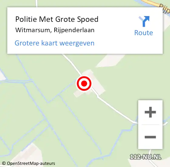 Locatie op kaart van de 112 melding: Politie Met Grote Spoed Naar Witmarsum, Rijpenderlaan op 4 juni 2023 01:18