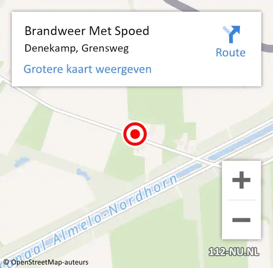 Locatie op kaart van de 112 melding: Brandweer Met Spoed Naar Denekamp, Grensweg op 4 juni 2023 01:26