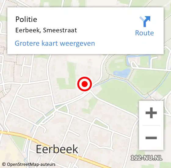 Locatie op kaart van de 112 melding: Politie Eerbeek, Smeestraat op 4 juni 2023 01:32