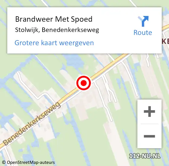 Locatie op kaart van de 112 melding: Brandweer Met Spoed Naar Stolwijk, Benedenkerkseweg op 27 augustus 2014 17:54