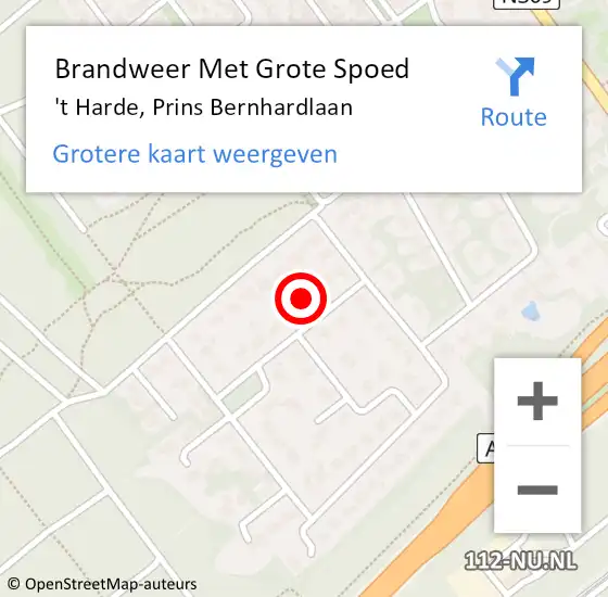 Locatie op kaart van de 112 melding: Brandweer Met Grote Spoed Naar 't Harde, Prins Bernhardlaan op 4 juni 2023 02:41