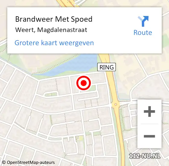 Locatie op kaart van de 112 melding: Brandweer Met Spoed Naar Weert, Magdalenastraat op 4 juni 2023 07:52