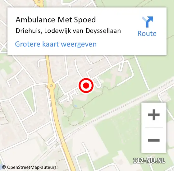 Locatie op kaart van de 112 melding: Ambulance Met Spoed Naar Driehuis, Lodewijk van Deyssellaan op 4 juni 2023 09:05